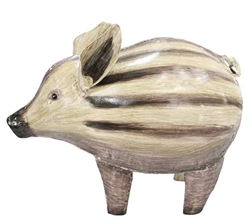 Pape Metall-Deko-Figur Mini-Wildschwein Frischling Metall bemalt ca. 20,5 x 26 cm von Pape