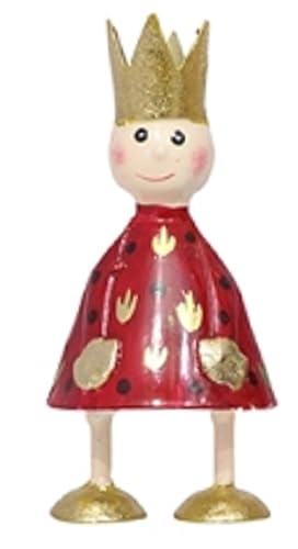 Pape putzige kleine Dekofigur König zu Stellen in weinrot-Gold oder grün-Gold mit Goldener Krone Metall handbemalt (weinrot mit Kronen) von Pape