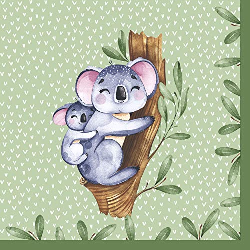 20 Lunch Servietten Koalas im tropischen Wald 33 cm von Paper+Design