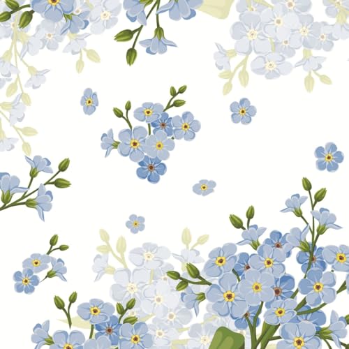 20 Servietten Blumen Überall blaue Blüten als Tischdeko. Papierservietten mit Motiv. Auch für Decoupage und Serviettentechnik 33x33cm von Paper+Design