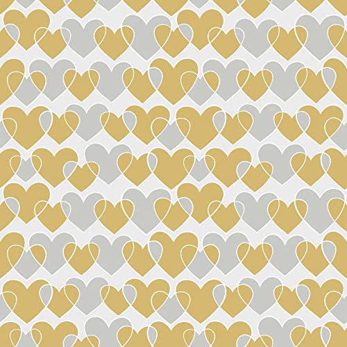 20 Servietten Kleine Herzen silber & gold | Tischdeko | Decoupage | Serviettentechnik 33x33cm von Paper+Design