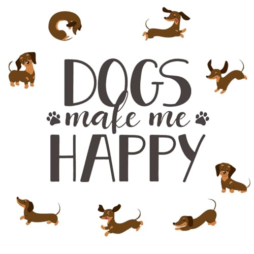 20 Servietten Tiermotive Hunde machen glücklich als Tischdeko. Papierservietten mit Motiv. Auch für Decoupage und Serviettentechnik 33x33cm von Paper+Design