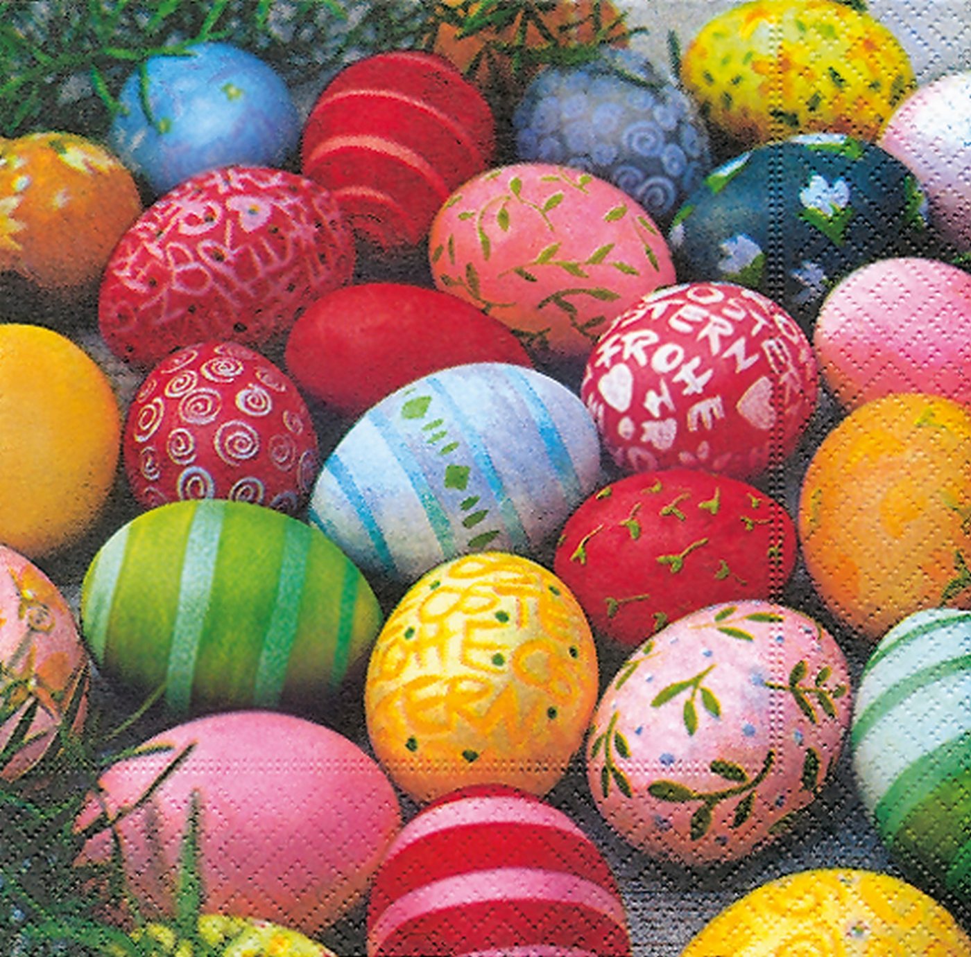 HOME FASHION Papierserviette 20 Servietten Colourful eggs 33x33cm, (20 St) von HOME FASHION