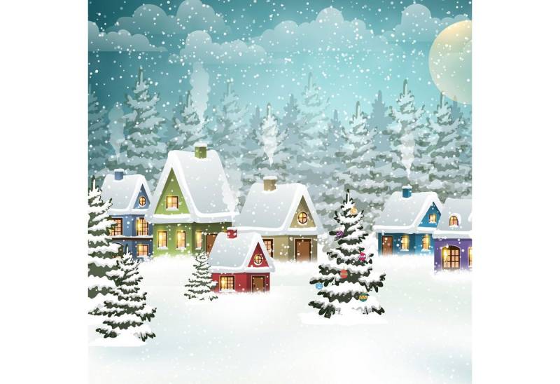 Paper+Design Papierserviette Dorf im Schnee, (20 St), 33 cm x 33 cm von Paper+Design