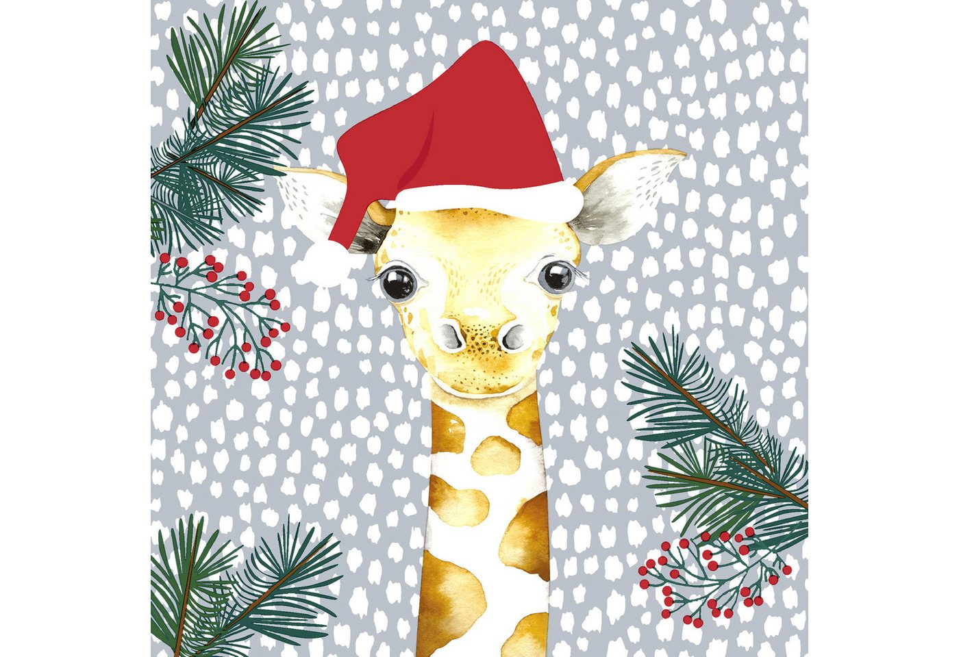 Paper+Design Papierserviette Giraffe Santa, (5 St), 33 cm x 33 cm, 5 oder 20 Stück von Paper+Design