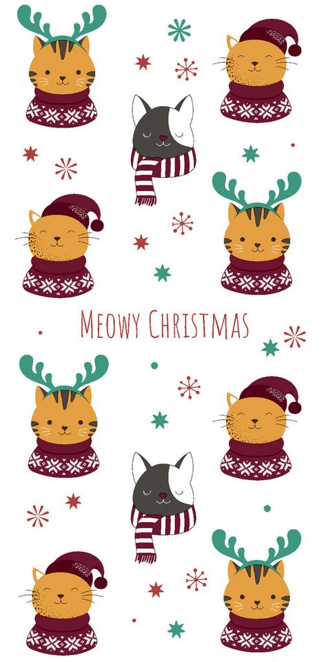 Paper+Design Papierserviette Meowy Xmas, (10 St), 10 Stück von Paper+Design