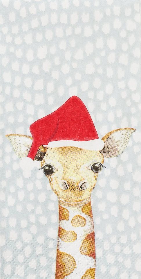 Paper+Design Papierserviette Papiertaschentücher Giraffe Santa, (10 St), 21,5 cm x 22 cm von Paper+Design