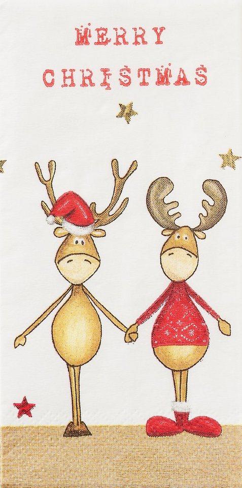Paper+Design Papierserviette Papiertaschentücher Two Friends, (10 St), 21,5 cm x 22 cm von Paper+Design