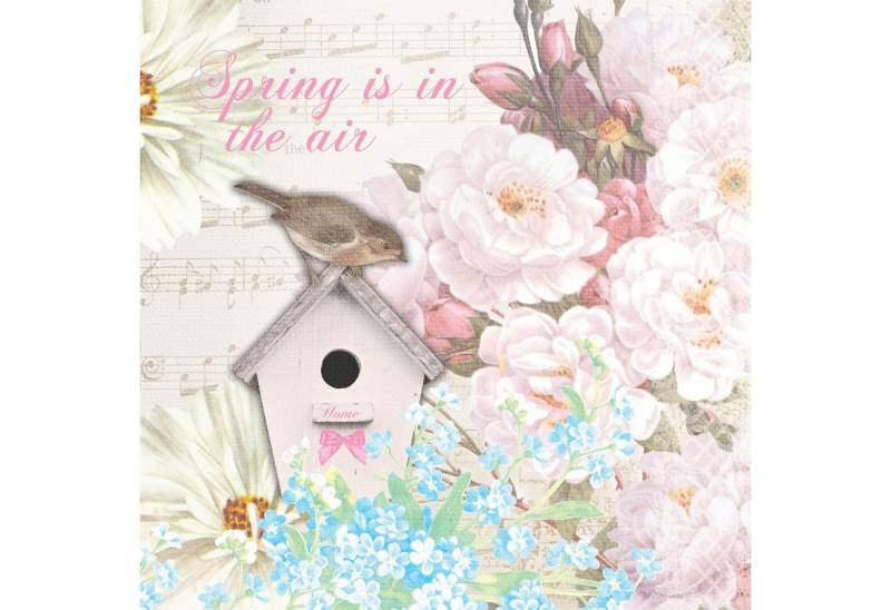Paper+Design Papierserviette Romantic Birdhouse, (20 St), 33 cm x 33 cm von Paper+Design