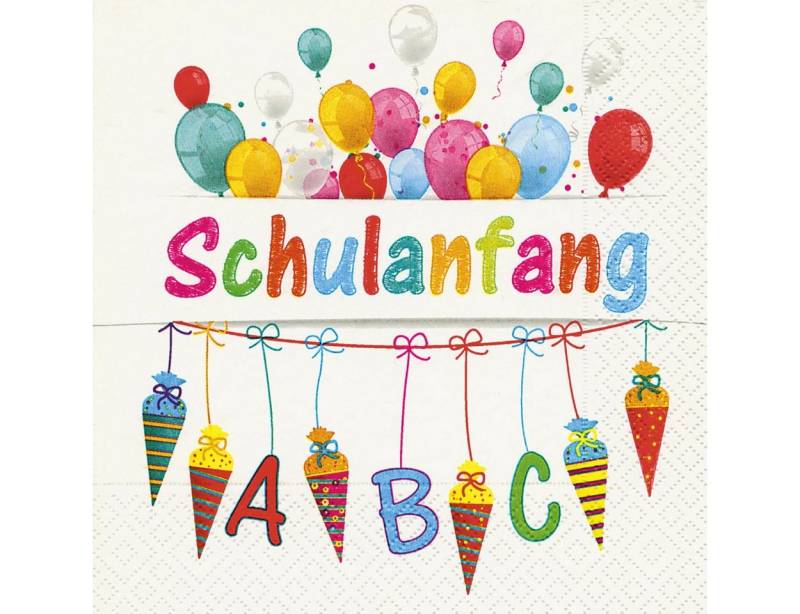 Paper+Design Papierserviette Schulanfang, (20 St), 33 cm x 33 cm von Paper+Design