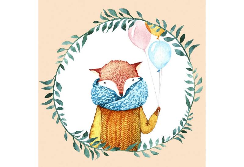 Paper+Design Papierserviette Serviette 'Fox Balloons', 33x33cm Paper+Design Papierserviette Serviette 'Fox Balloons', 33x33cm von Paper+Design
