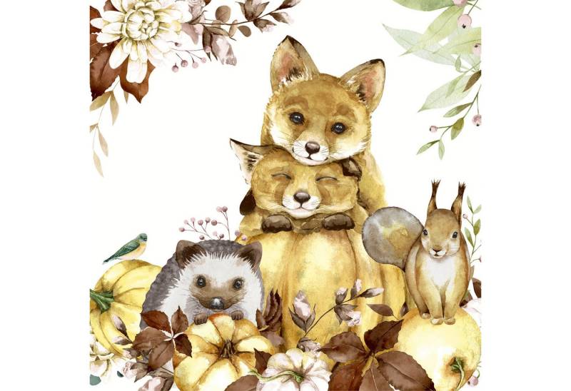 Paper+Design Papierserviette Serviette 'Nature Cuteness', 33x33cm von Paper+Design