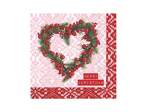 Paper+Design SERV.Lunch Rosehip Heart 33x33 cm -20u.- von Paper+Design