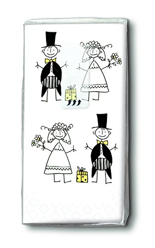 Paper+Design Taschentücher JUST MARRIED / 5 Packungen a 10Stück von Paper+Design