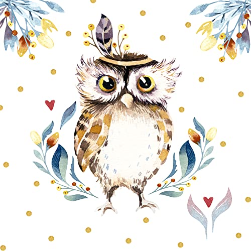 Serviette "Flower Owl", 20 Stück von Paper+Design
