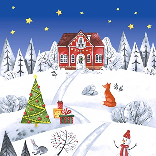 Serviette"Weihnachten im Dorf" 5 Stück von Paper+Design