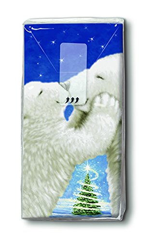 Taschentücher (TT Polar bear kiss) Eisbären Weihnachten Winter Schnee Tiere Wald Schneemann Merry Christmas von Paper+Design