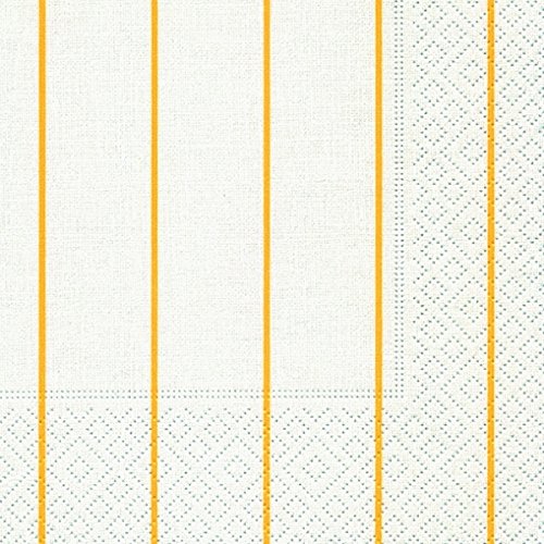 Paper + Design 20 Cocktail Servietten Streifen weiß gelb (Home White/Yellow) von Paper+Design