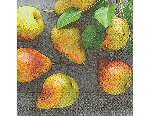 Papierservietten Fresh Pears, 33 x 33 cm, 20u. von Paper + Design