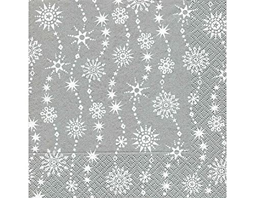 Servietten Papier Chrystal Waves Silber 33 x 33 cm. 20U von Paper + Design