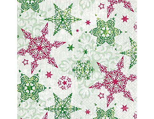 Servietten Papier Delicate Sterne Grün 33 x 33 cm. 20U von Paper + Design