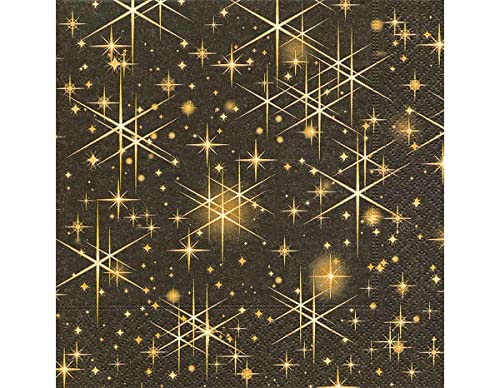 Servietten Papier Gliering Stars 33x33cm. 20u. von Paper + Design