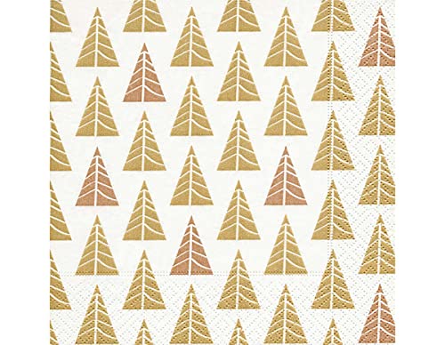 Servietten Papier Pointed Bäume Gold 33x33cm. 20u von Paper + Design