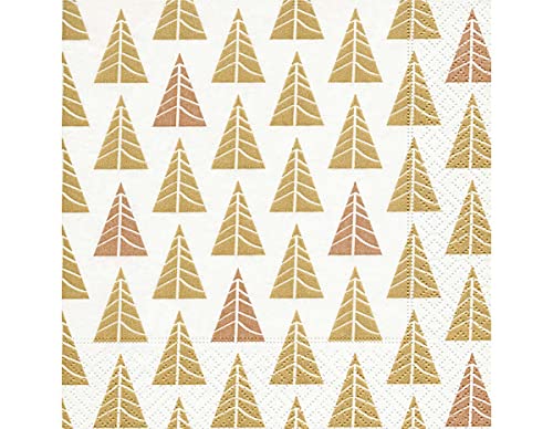 Servietten Papier Pointed Bäume Gold 33x33cm. 20u von Paper+Design