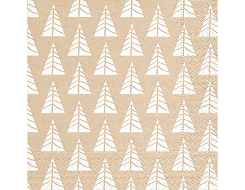 Servietten Papier Pointed Bäume White, 33 x 33 cm. 20u. von Paper + Design