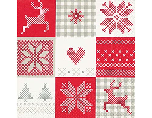 Servietten Papier Winter Patch 33 x 33 cm. 20U von Paper + Design