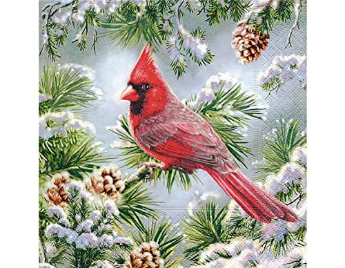 Serviettenpapier Red Cardinal 33 x 33 cm. 20u. von Paper + Design