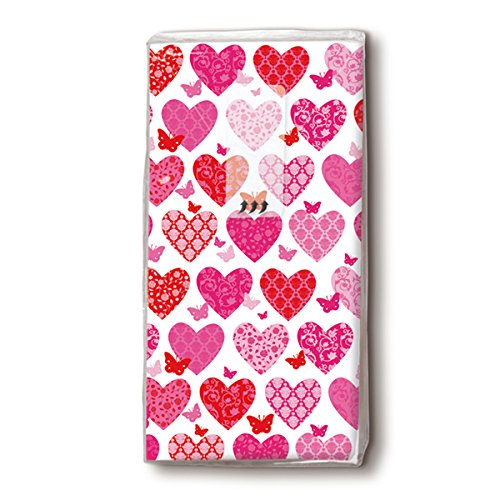 PAPER+DESIGN Motiv Taschentuch FSCMix 10 Stck.Hearts, hearts von Weddix