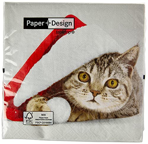 PAPER+DESIGN Servietten 20 St. FSCMix 33x33cm Santa cat von Paper + design