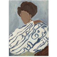 Paper Collective - Blue Curls Poster, 50 x 70 cm von Paper Collective