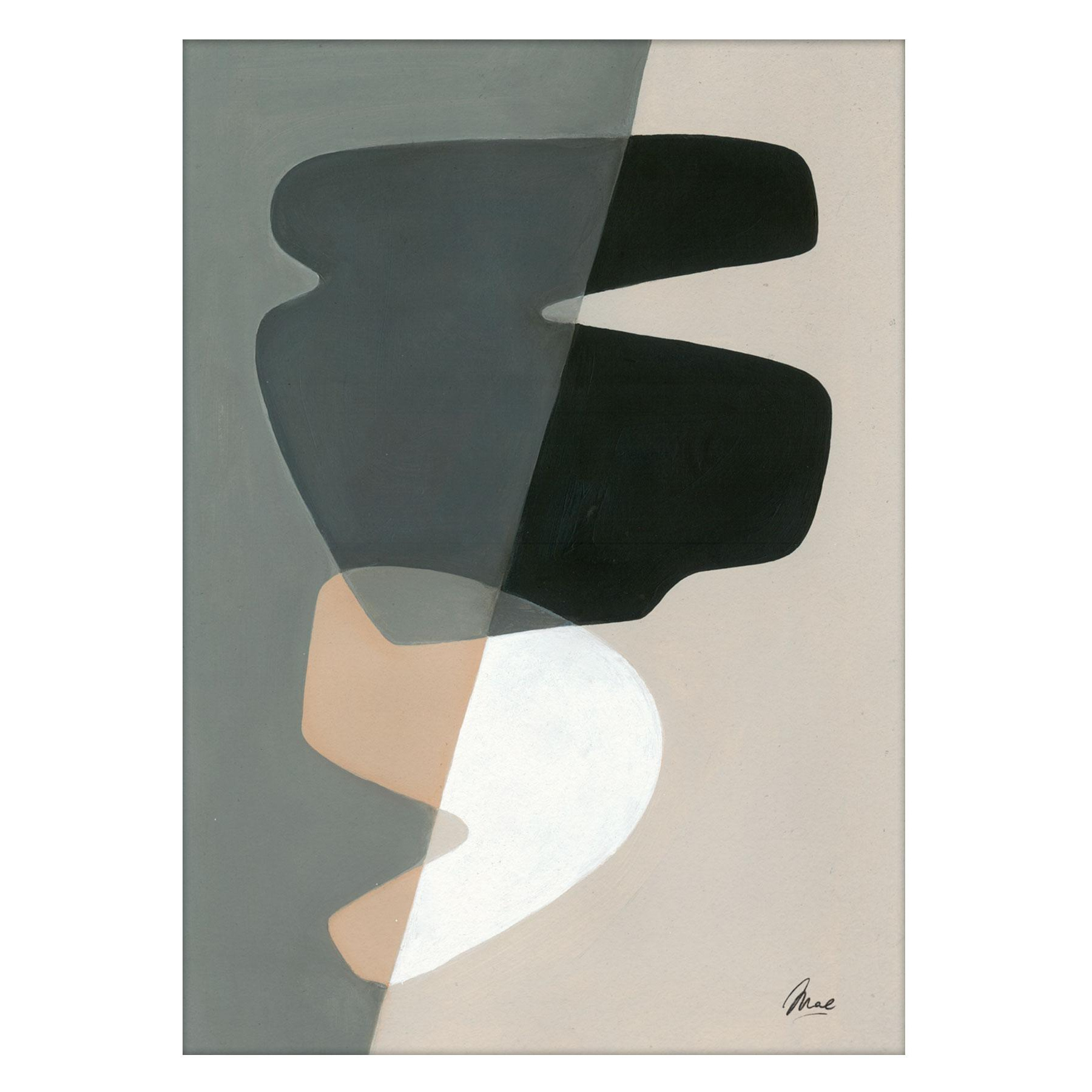Paper Collective - Composition 02 Kunstdruck 70x100cm - grau, schwarz, weiß, beige/BxH 70x100cm von Paper Collective
