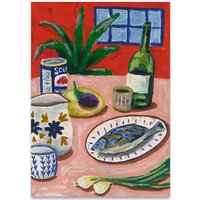 Paper Collective - Composition with Fish Poster, 30 x 40 cm von Paper Collective