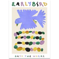 Paper Collective - Early Bird Gets The Worm Poster, 50 x 70 cm von Paper Collective