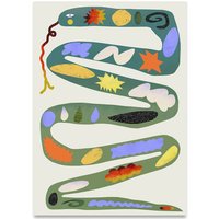 Paper Collective - Green Snake Poster, 30 x 40 cm von Paper Collective