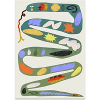 Paper Collective - Green Snake Poster, 50 x 70 cm von Paper Collective
