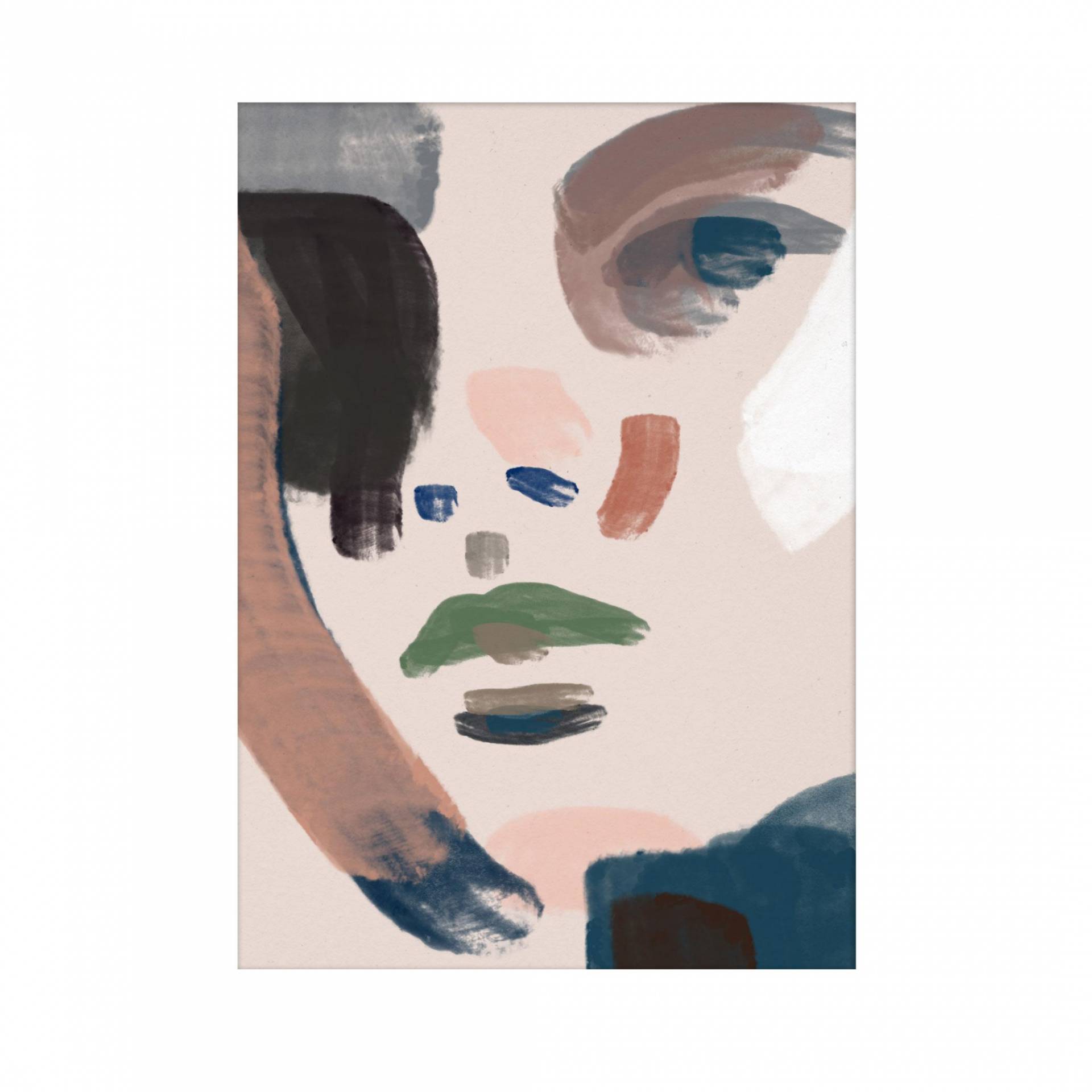 Paper Collective - Her Kunstdruck 30x40cm - beige, schwarz, blau, grün/BxH 30x40cm von Paper Collective