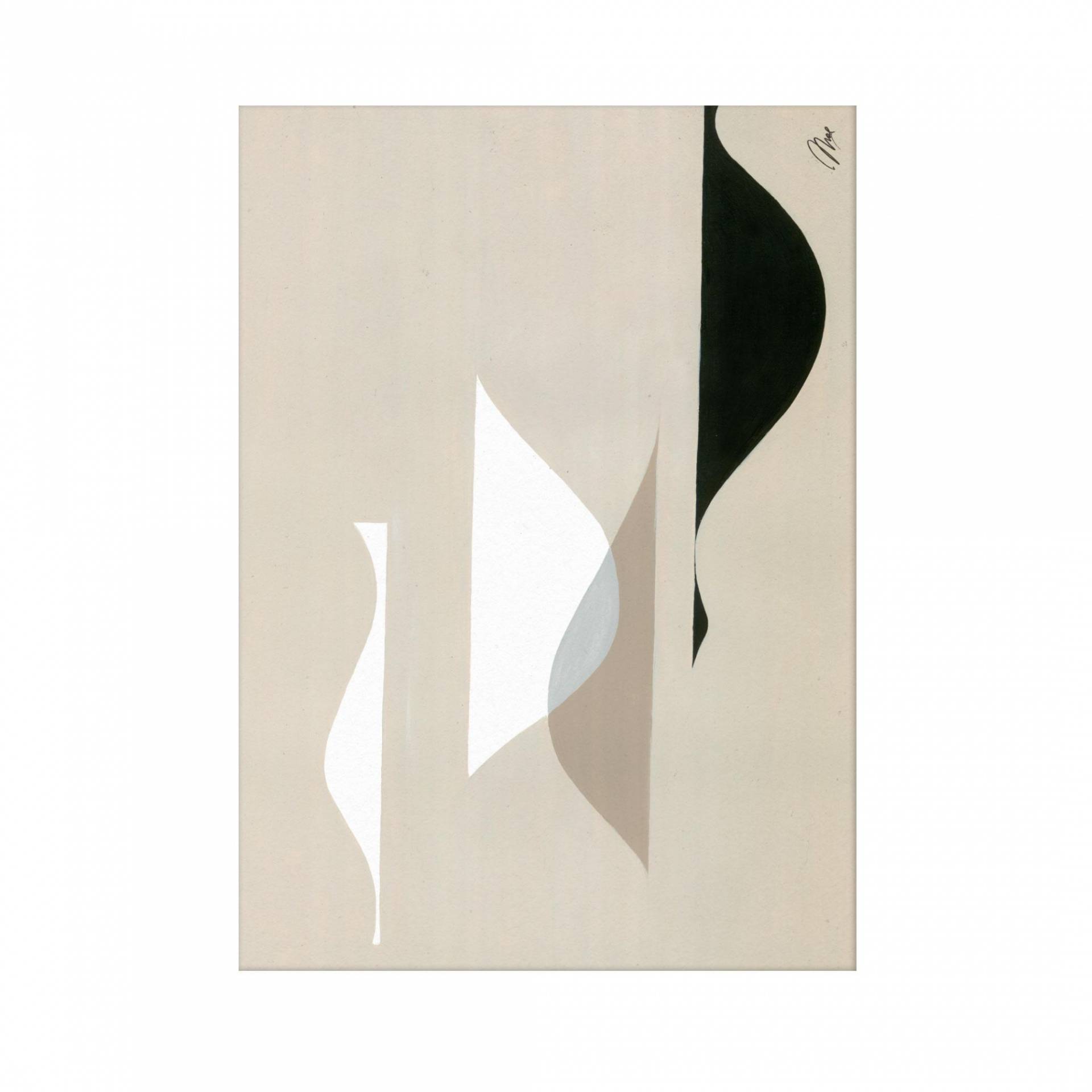 Paper Collective - Music 01 Kunstdruck 30x40cm - beige, weiß, schwarz/BxH 30x40cm von Paper Collective