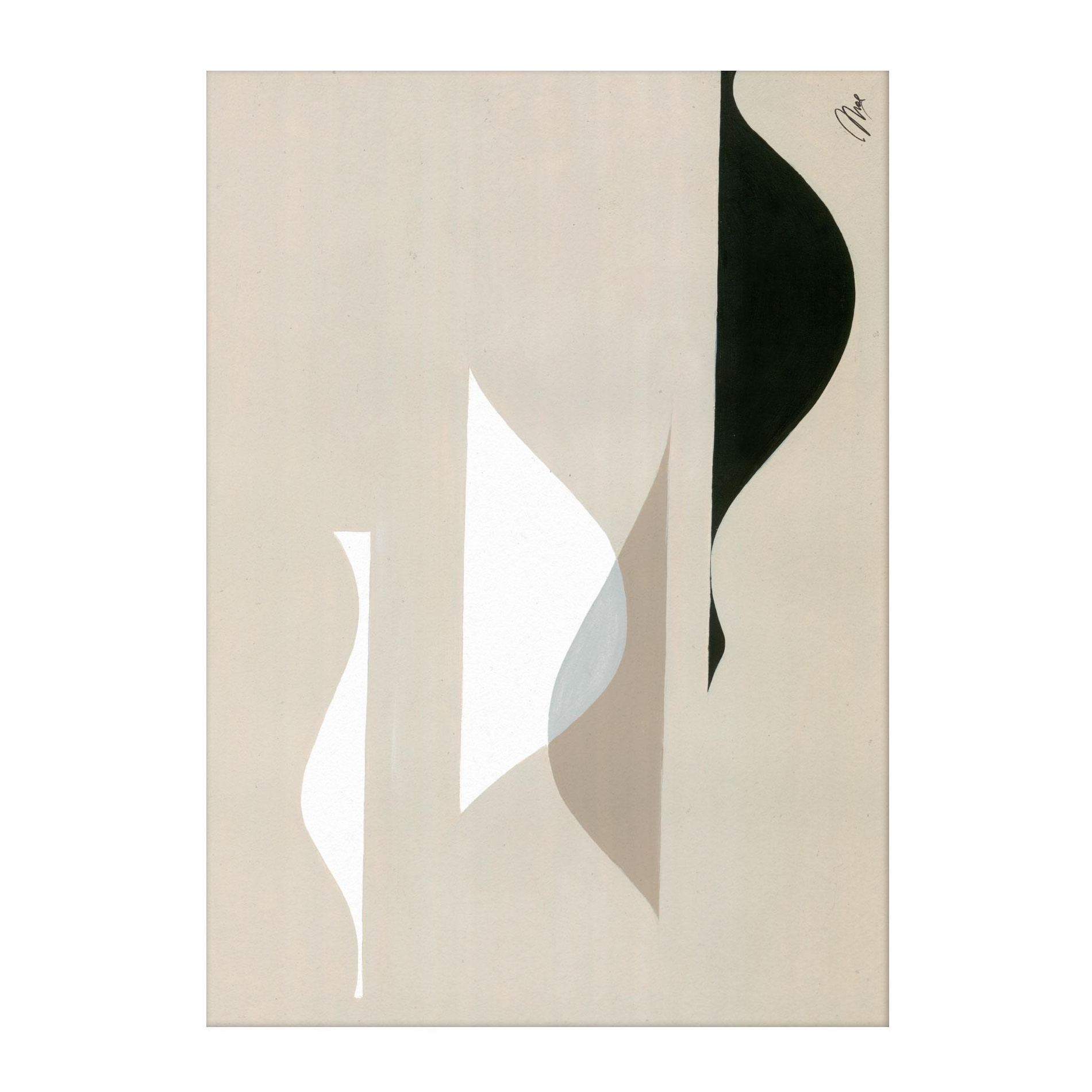 Paper Collective - Music 01 Kunstdruck 50x70cm - beige, weiß, schwarz/BxH 50x70cm von Paper Collective