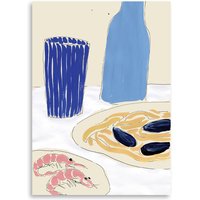 Paper Collective - Positano Lunchtime Poster, 30 x 40 cm von Paper Collective