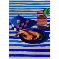 Paper Collective - Shrimp Stripes Poster, 30 x 40 cm von Paper Collective