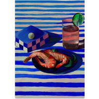 Paper Collective - Shrimp Stripes Poster, 70 x 100 cm von Paper Collective
