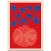 Paper Collective - The Red Vase Poster, 50 x 70 cm von Paper Collective