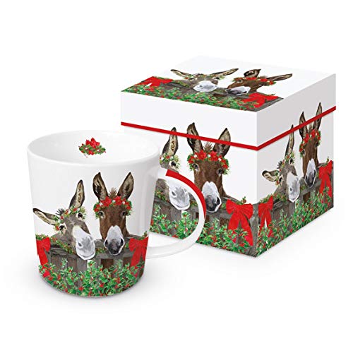 Kaffeebecher Esel, Blumenkranz, mit Geschenkbox, Tasse Tiere Tier Geschenkset von Paperproducts Design