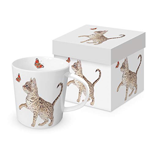 Kaffeebecher Katze "Celine" mit Geschenkbox, Tasse Tiere Tier Geschenkset Katze Kätzchen von Paperproducts Design