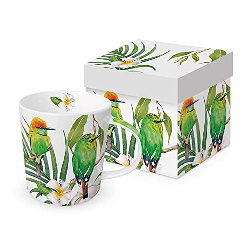 Kaffeebecher exotische Vögel "Bali" mit Geschenkbox, Tasse Tiere Tier Geschenkset Vogel von Paperproducts Design