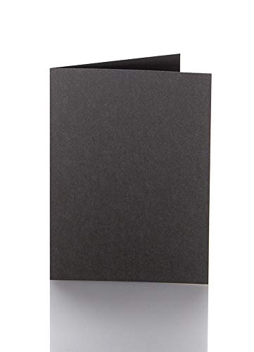25 Faltkarten A6 240g/m² Schwarz für Briefumschläge im Format DIN C6 von Paper24